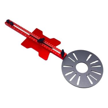 Imagem de Ioensy Gabarito para fresagem de fresagem, ranhuras, suporte para armários, ferragens, corte de círculos de roteamento, gabarito para corte de círculos de, Cinza Vermelho