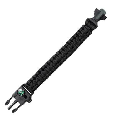 Imagem de Pulseira Multifuncional Tático Militar de Sobrevivência 5 em 1 Camping - Bask (Preto)