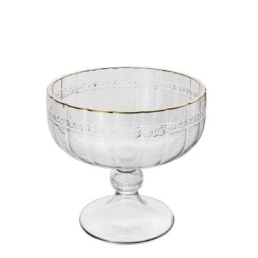 Imagem de Taça Para Sobremesa Lyor Imperial De Cristal Com Fio De Ouro