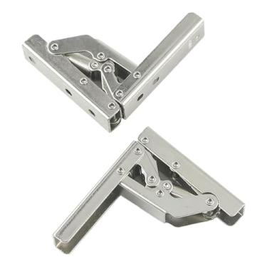 Imagem de IEUDNS 2 peças de dobradiças de prateleira dobráveis ​​de 90 graus, suportes de mesa, resistentes, compactas, práticas, dobradiças de porta de armário de