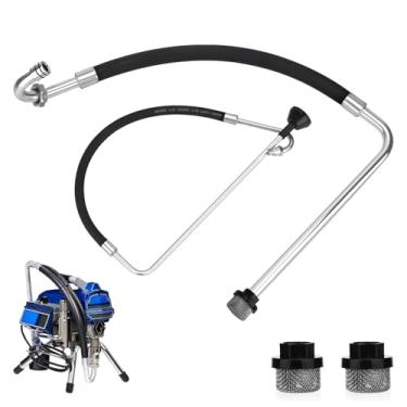 Imagem de 2025 Novos conjuntos de mangueira de sucção e linha de refluxo de aço inoxidável, acessórios de pulverizador de tinta sem ar, compatíveis com máquina de pulverização sem ar/pintura de linha Graco 395