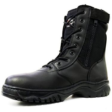 Imagem de G4U-CT Tênis masculino tático com zíper lateral preto 20,32 cm Combat Military Swat Work, Preto, 14