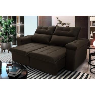 Imagem de Sofá Retrátil Reclinável Verona 1.80m Marrom Café Molas no Assento - King House