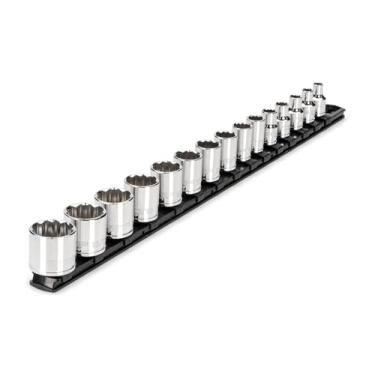 Imagem de TEKTON Conjunto de soquetes de 12 pontos com trilho de 3/8 polegadas, 15 peças (1/10.2-2.5 cm) | SHD91111