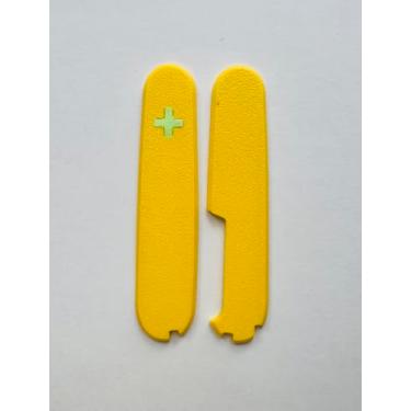 Imagem de Capas de substituição para balanças Victorinox mais alças de plástico de 91 mm com slot extra para caneta e cruz brilhante (amarelo)