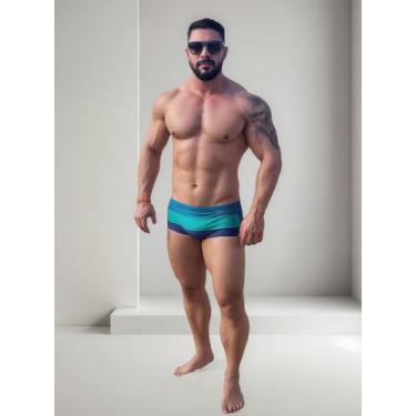 Imagem de Sunga Masculina Listrada Moda Praia Lycra Premium Grossa Lançamento - 