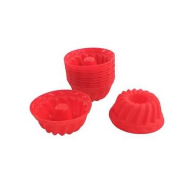 Imagem de Kit 12 Formas De Silicone P/ Mini Pudim Capcake Bolo Muffins - D Prese