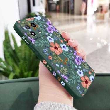 Imagem de Capa de celular com estampa de flores para Xiaomi 15 14T 14 13 13T 12 12X 12T 12S 11 11T Ultra 10 10T 9 9T Pro Lite, capa de silicone líquido, verde escuro, para Xiaomi 11