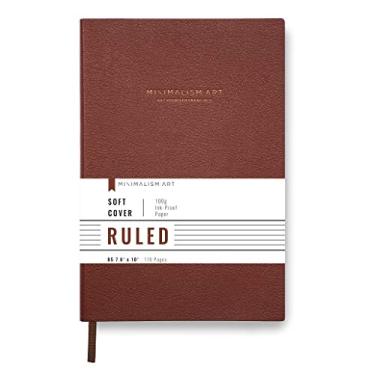 Imagem de (Large B5, Ruled, Berry) - Minimalism Art Soft Cover Notebook Journal, Size: 19cm X 25cm ; B5+, Berry, Ruled/Lined Page, 192 Pages, Fine PU Leather, Premium Thick Paper - 100gsm Designed in San Francisco