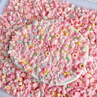 Imagem de Conjunto fofo de 100 peças de pingentes de geleca mini a granel conjunto de pingentes de resina misturada ornamento de resina flatback artesanato para scrapbooking joias fazer decorações de grampo de