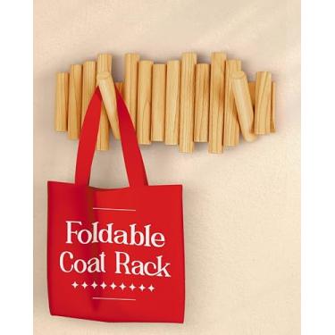 Imagem de Cabide de parede dobrável – ganchos de entrada dobráveis – suporte de madeira para parede – moderno suporte para casacos de parede – cabide de parede – cabide de parede – ganchos dobráveis para roupas
