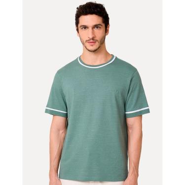 Imagem de Camiseta Dudalina Masculina Flame Bicolor Verde Médio-Masculino
