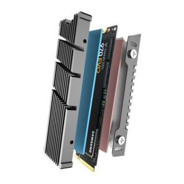 Imagem de Dissipador Calor Alumínio Thermal Pad SSD Nvme M.2 2280 Jeyi Preto