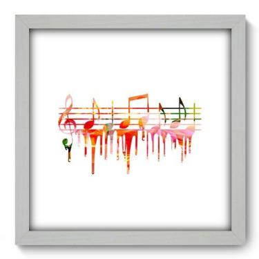 Imagem de Quadro Decorativo - Notas Musicais - 33cm x 33cm - 088qdgb - Allodi