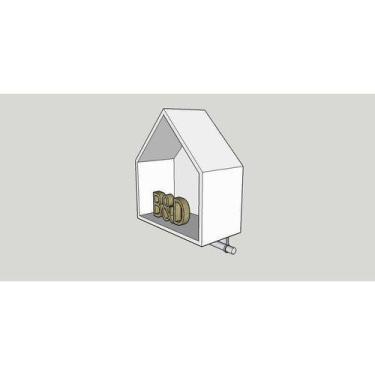 Imagem de Nicho Casinha Porta Fraldas 40x45x20cm Mdf Branco 2 Peças - B&D Arte e