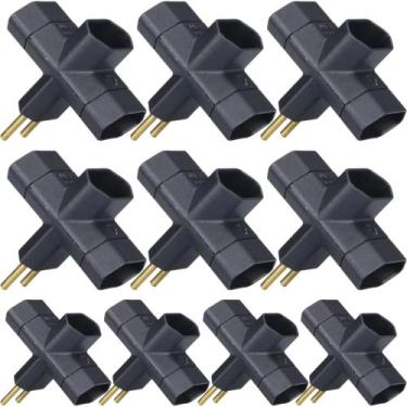 Imagem de 10 Adaptador De Tomada Tipo T Benjamin 2 Pinos 110/220V ADP1-21 - MarG