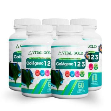Imagem de COLÁGENO TIPO 123 - 500mg (60 Cápsulas) VITAL GOLD, 05 Unidade