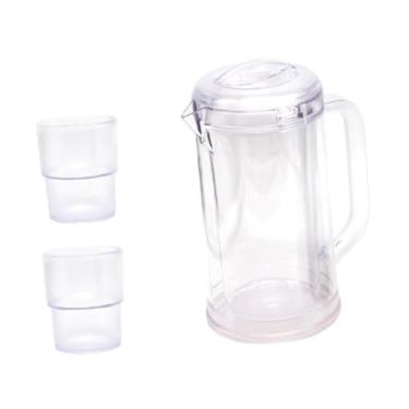 Imagem de Generic Jarra de água, bule, leve, à prova de vazamentos, grande, parede dupla, jarra para chá gelado, copos, 57 oz, cozinha, geladeira, restaurantes, Claro