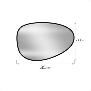 Imagem de Bandeja Espelhada de Luxo Decorativa Orgânica Borda em Couro Lavabo Cantinho do Café (Preto, Aura35x23)
