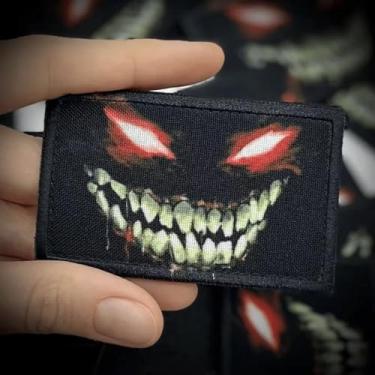 Imagem de Adesivo de máscara de fantasma, adesivos de meme, remendo de moral de equipamento militar tático com gancho traseiro, acessórios de aplique para mochilas, coletes, jaquetas, jeans, chapéus