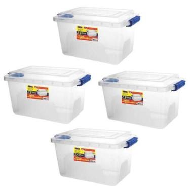 Imagem de Kit 4 Caixas Organizadoras  Multiuso Transparente  2,5L Alta - Ercapla