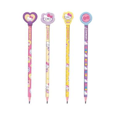 Imagem de Kit 3 Lápis HB Com Borracha Hello Kitty Escolar Leo e Leo - Leo&Leo