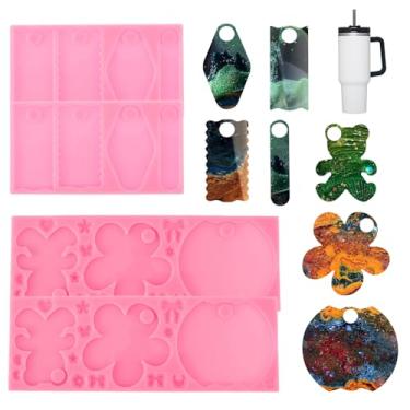 Imagem de 2 conjuntos de placas de nome de moldes de resina de silicone, para copos de 1,18 ml, fáceis de liberar, fabricação de placas de nome personalizadas faça você mesmo, molde de resina reutilizável para