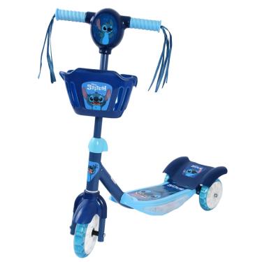 Imagem de Patinete Infantil Stitch 3 Rodas com LED e Som Azul - brink+