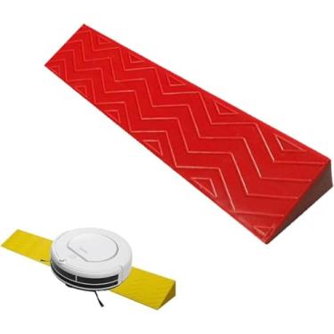 Imagem de Rampa De Limiar De Portas De Robô De Varredura Interna Portátil, Rampas De Cadeiras De Rodas De Pvc De 1-4 Cm De Altura, Plástico Antiderrapante Para Veículos Elétric, Red, 40x10 x 3 m