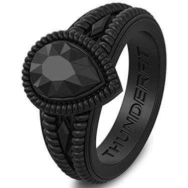 Imagem de ThunderFit Aliança de casamento de silicone feminina como diamante - 4,4 mm ~ 12,4 mm de largura, 2 mm ~ 5,5 mm de espessura, 9.5 - 10 (19.2mm), Silicone, Sem pedra preciosa