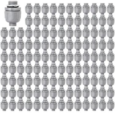 Imagem de Feotech Conector Estanque De 1/2" - Pacote Com 120 Conexões Elétricas Pvc, Conectores Flexíveis Retos 180 Graus Para Casa, Cozinha E Banheiro