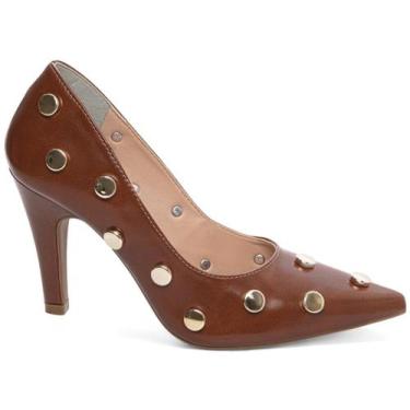 Imagem de Sapato Scarpin Caramelo Dourado Salto Alto Elegante - Torricella, 37, 