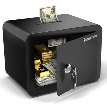 Imagem de SAFEDeposit Drop pequeno cofre para crianças dinheiro moeda, cofre com slot de dinheiro seguro para dinheiro, caixa de segurança para dormitório de escritório em casa, resistente a quedas e durável