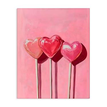 Imagem de Stupell Industries Arte de parede três pirulitos em tela rosa, design por Arlington Prints, 76 x 61 cm