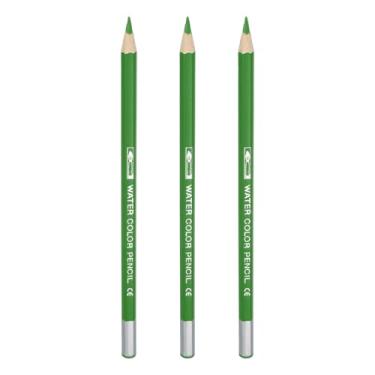 Imagem de PATIKIL Lápis de aquarela, conjunto de lápis de cor verde esmeralda, esboço, colorir, lápis de cor, materiais de desenho de artistas a granel para misturar livros de colorir para adultos, 3 peças