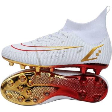 Imagem de Tênis de futebol masculinos de futebol com pontas longas, couro e borr