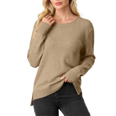 Imagem de Suéter pulôver feminino GRECERELLE Outono Inverno Camel