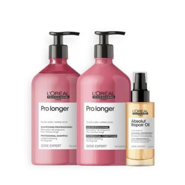 Imagem de Kit Loreal Pro Longer Cabelos Finos 750ml + Óleo Abs Repair - Loreal P