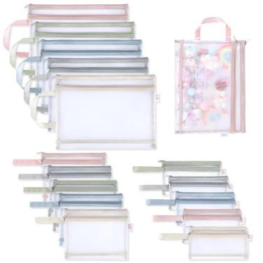 Imagem de Bolsas organizadoras de malha Lahnao, 15 peças, bolsas de nylon com zí