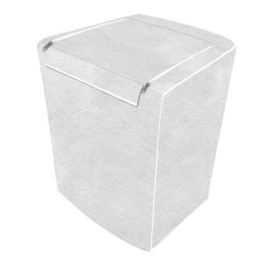 Imagem de Capa Protetora p/Máquina d Lavar 10kg 11kg 13kg 14kg 15kg Zíper (G,Branca)
