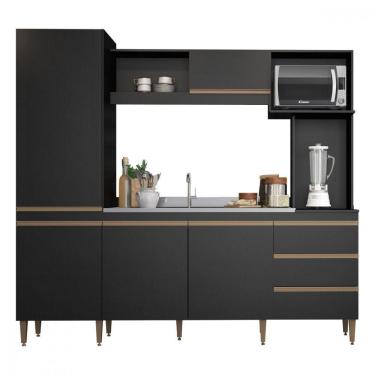 Imagem de Armário De Cozinha Compacta 215x203cm Mdp 0318 Menu Móveis Preto