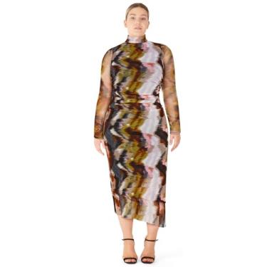 Imagem de City Chic Vestido feminino plus size - Zariyah, Estampa geográfica, 46