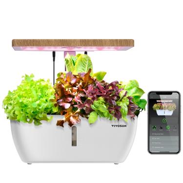 Imagem de VIVOSUN Sistema de cultivo hidropônico, jardim de ervas com luz LED de espectro, bomba de água circular e controle sem fio para germinação e plantio internos