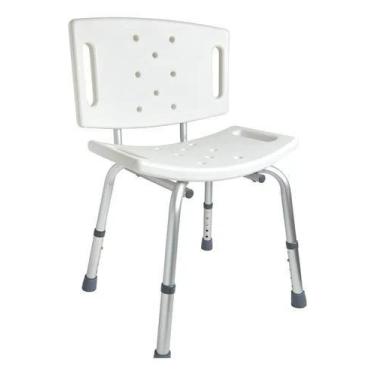Imagem de Cadeira de banho de alumínio com encosto até para 100 kg. - Supermedy