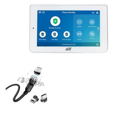 Imagem de BoxWave Cabo compatível com tela sensível ao toque secundária de comando ADT - cabo MagnetoSnap AllCharge, cabo de carregamento magnético USB Tipo-C Micro USB - Preto