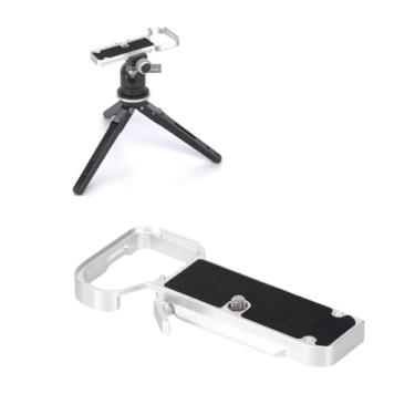 Imagem de YUULNMOP Placa de base de liberação rápida para câmera sem espelho Sony Alpha a7C II, placa de suporte de montagem inferior com placa de liberação rápida para tripé padrão Arca (prata)