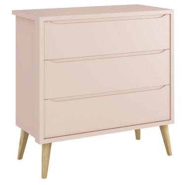 Imagem de Cômoda Gaveteiro Théo New Rosa Fosco Com Natural - Moveisaqui