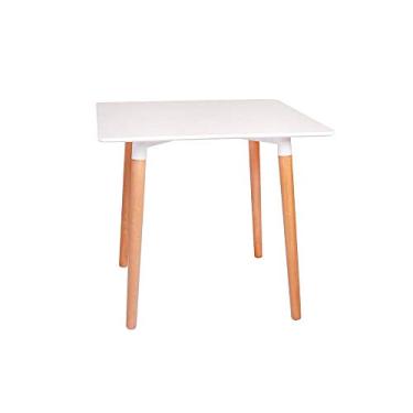 Imagem de Mesa Jantar Eiffel 80x80 Base Madeira - Branca
