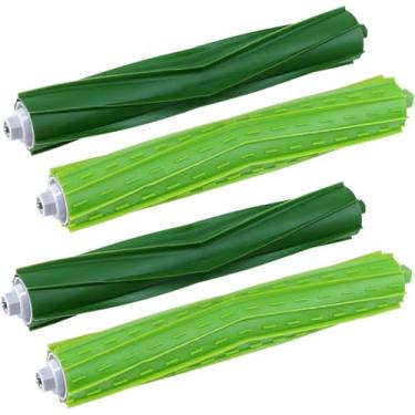 Imagem de 2 conjuntos de escovas de rolo de substituição compatíveis com iRobot Roomba E & I & J Series, acessórios para aspirador de pó. Escovas duplas de borracha multisuperfície para aspirador de pó