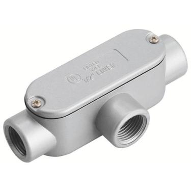 Imagem de Condulete fixo ovalado 1/2" tipo "T" - com tampa / rosca BSP / com pin